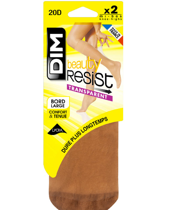 DIM 2er-Pack transparente Kniestrümpfe in Zimt von Resist