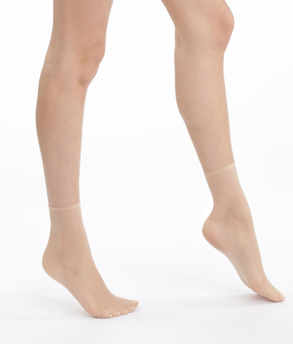 DIM 2er-Pack caprifarbene Kniestrümpfe mit glänzendem Finish 14D - Sublim