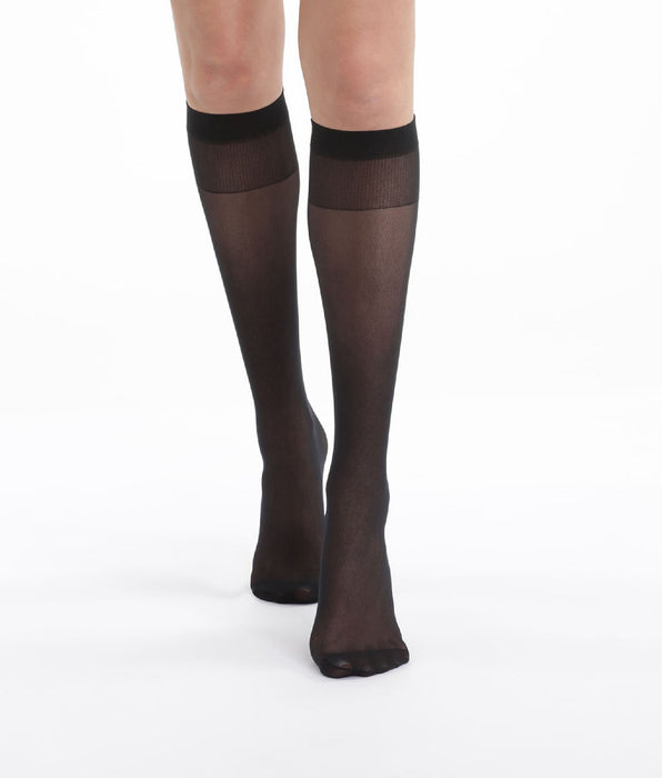 DIM 4er-Pack semi-transparente Kniestrümpfe 28D schwarz - EcoDIM