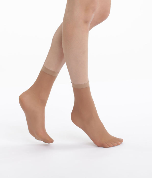 DIM 4er-Pack semi-transparente Socken 27D dunkelbeige - EcoDIM