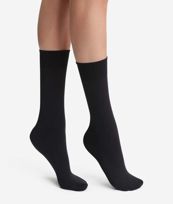 DIM Schwarze wärmende Thermo-Kniestrümpfe 54D