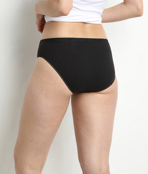 2er-Pack schwarze Midis-Slips aus 100% Baumwolle