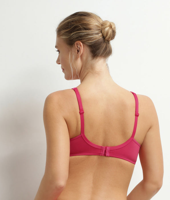 DIM Vollschalen-BH aus Mikrofaser und Tüll in Himbeer Generous