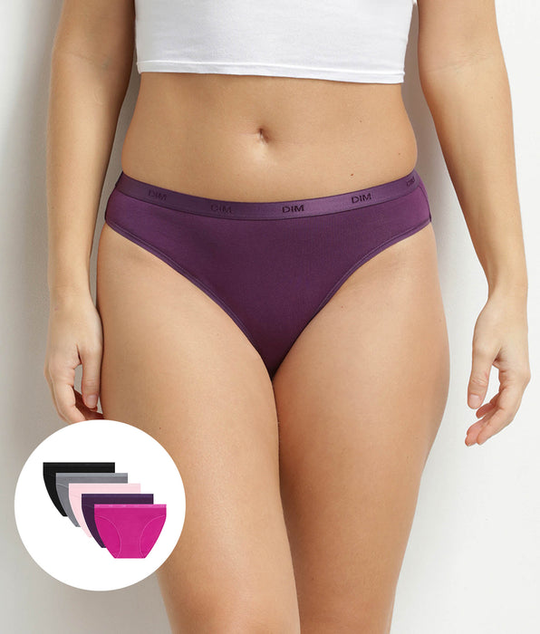 DIM 5er-Pack Damen-Slips aus Stretch-Baumwolle mit Aufdruck von Les Pockets