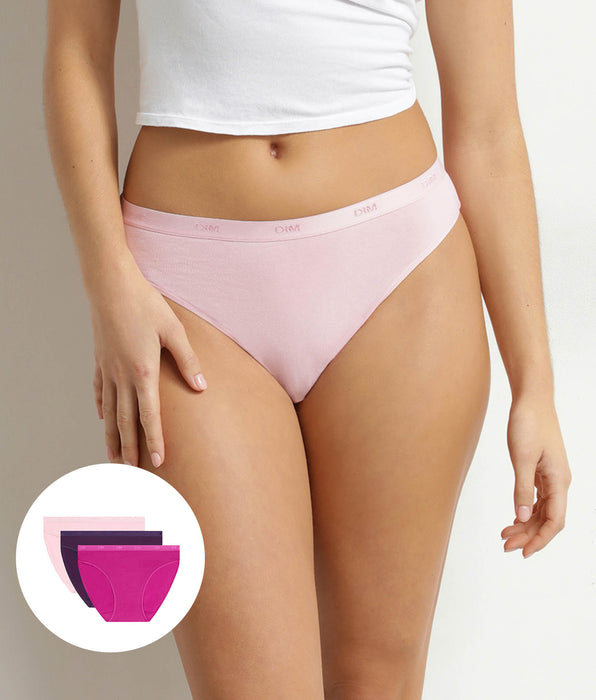DIM 3er-Pack Damen-Slips aus Stretch-Baumwolle mit Aufdruck von Les Pockets
