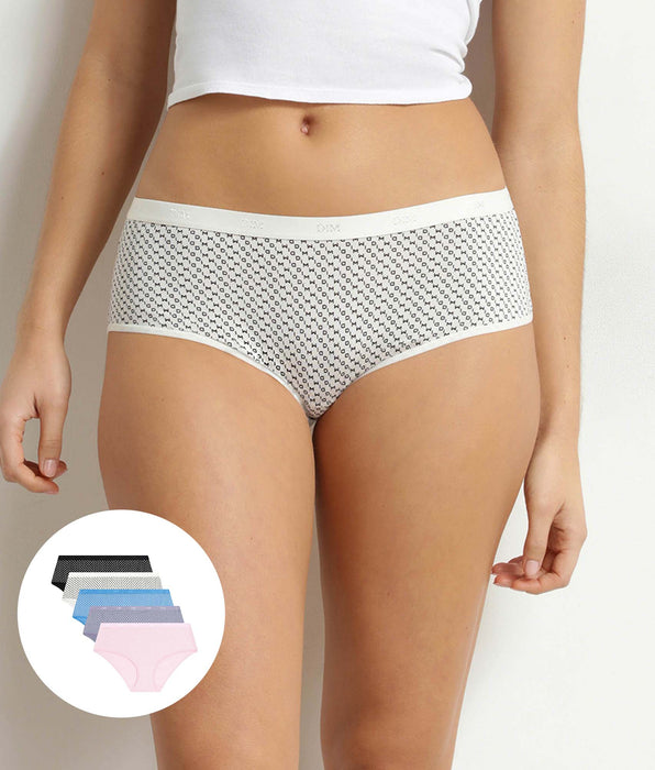 DIM 5er-Pack Damen-Boxershorts aus Stretch-Baumwolle mit Dim Les Pockets-Logo