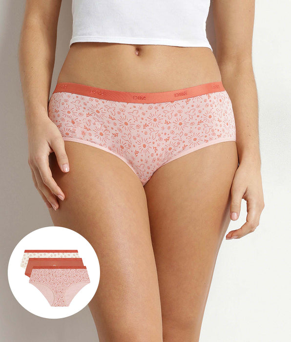 DIM 3er-Pack Damen-Boxershorts aus Stretch-Baumwolle mit Sonnenmotiv von Les Pockets