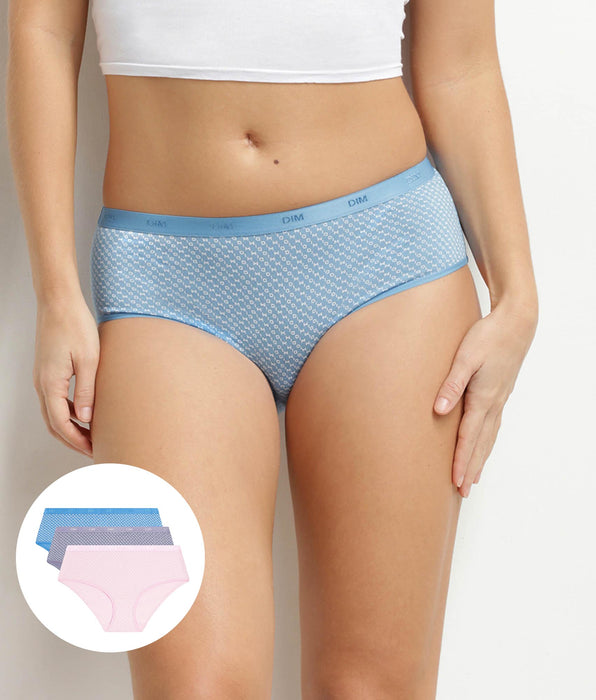 DIM 3er-Pack Damen-Boxershorts aus Stretch-Baumwolle mit Dim Les Pockets-Logo