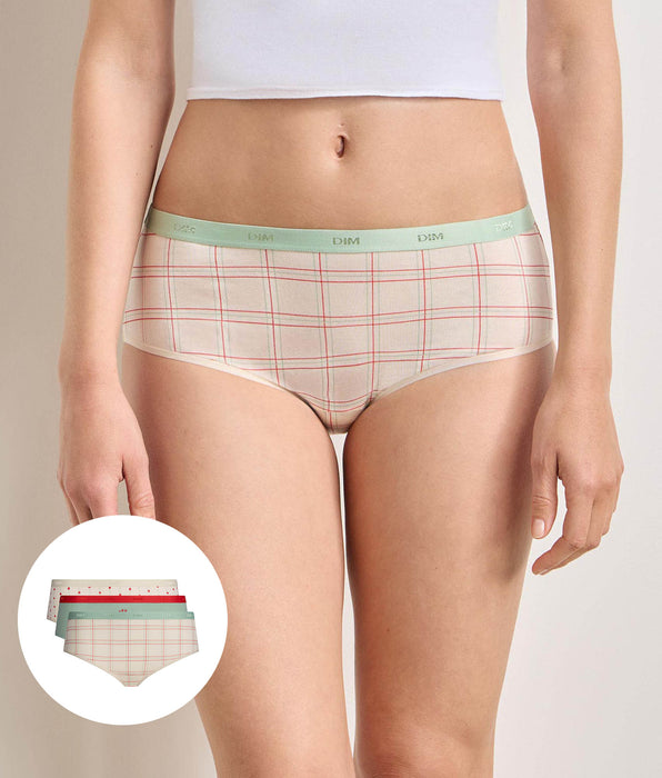 DIM 3er-Pack „Fleurs Douces“-Shorts von Les Pockets Coton
