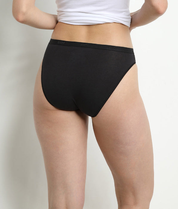 DIM 3er-Pack Slips schwarz/weiß/grau aus Stretch-Baumwolle – Pockets EcoDIM
