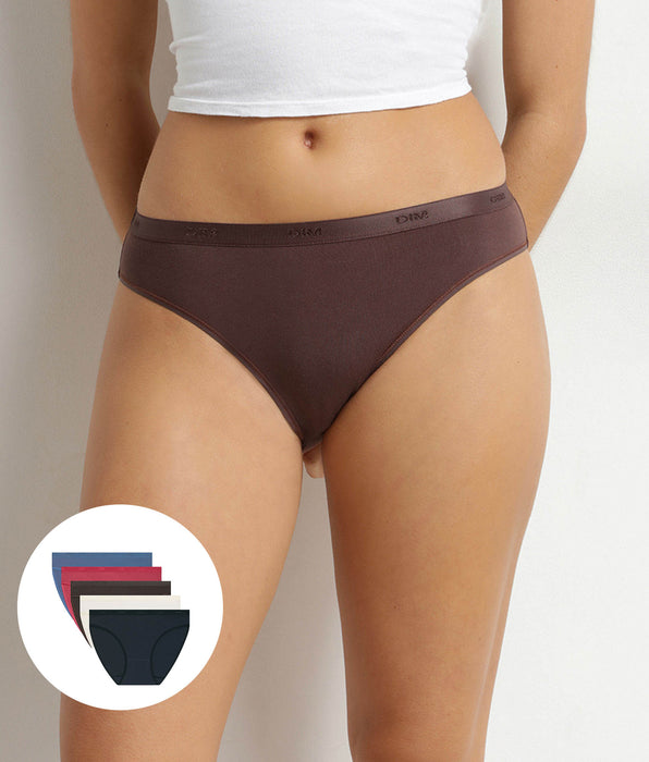 DIM 5er-Pack Damen-Slips aus Stretch-Baumwolle in Rot von Les Pockets Ecodim