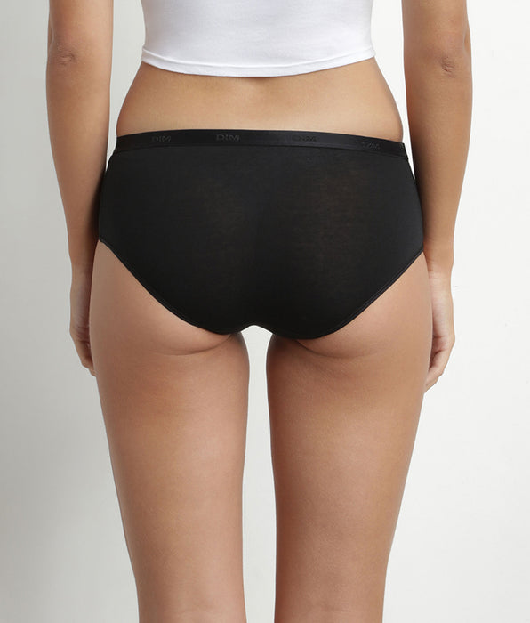 DIM 5er-Pack schwarz/nude/weiße Shorties aus Baumwolle – Les Pockets EcoDIM