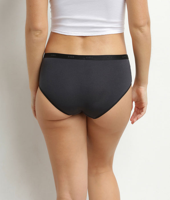 DIM 5er-Pack Damen-Boxershorts aus Stretch-Baumwolle Grau Gelb Les Pockets Ecodim