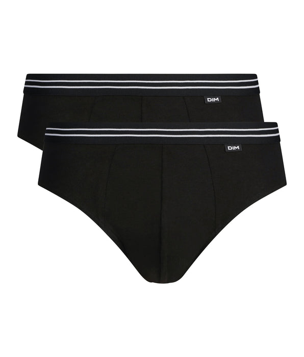 DIM 2er-Pack Herren-Slips aus Stretch-Baumwolle Schwarz EcoDim