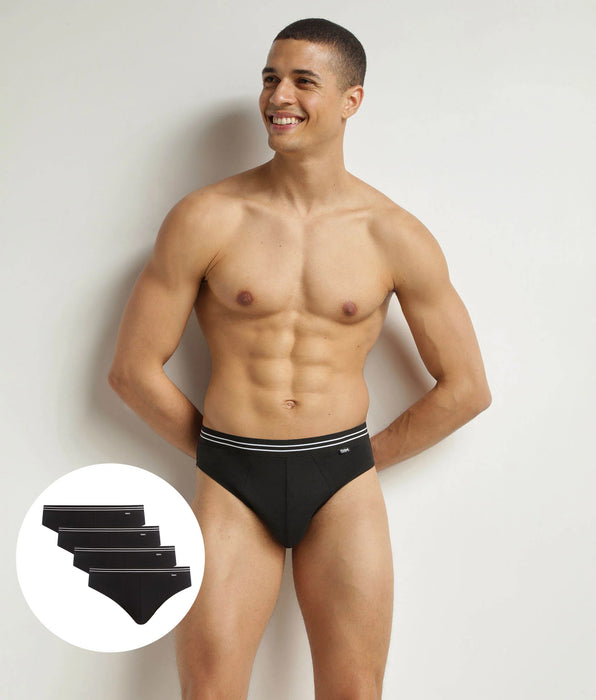 DIM 4er-Pack schwarze Slips aus Stretch-Baumwolle - EcoDIM