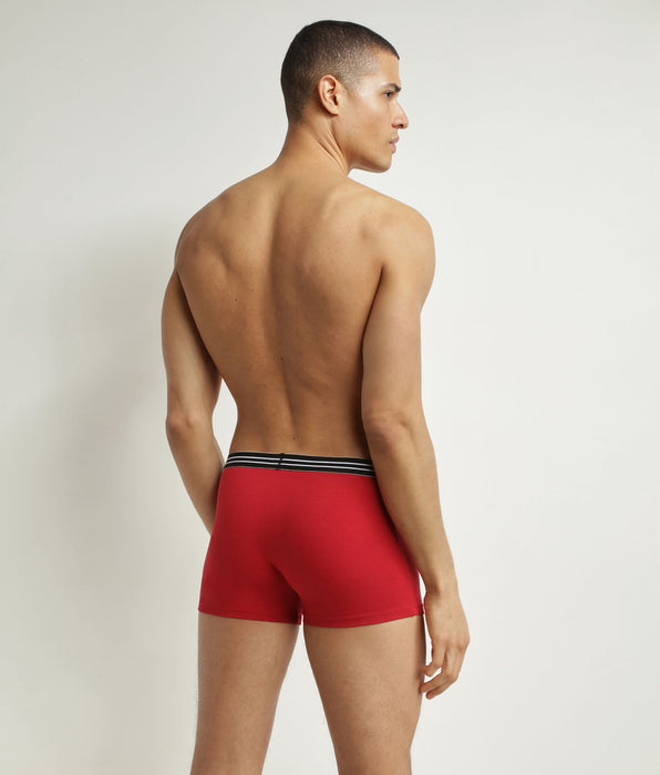 DIM 2er-Pack Boxershorts aus Stretch-Baumwolle rot/schwarz - EcoDIM