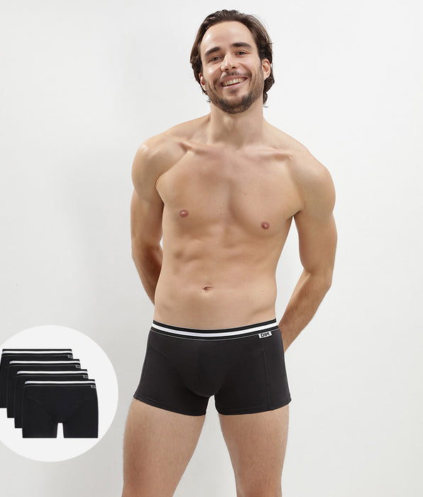 DIM 4er-Pack Boxershorts aus Stretch-Baumwolle schwarz - EcoDIM