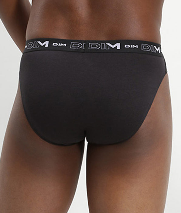DIM 3er-Pack Slips aus Stretch-Baumwolle schwarz