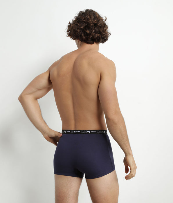 DIM 2er-Pack Herren-Boxershorts Rot/Blau mit Kontrastgürtel aus Stretch-Baumwolle