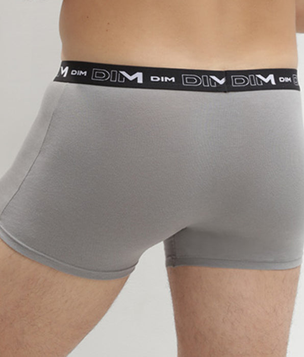 DIM 3er-Pack schwarze/stahlgraue/weiße Boxershorts mit Logobund