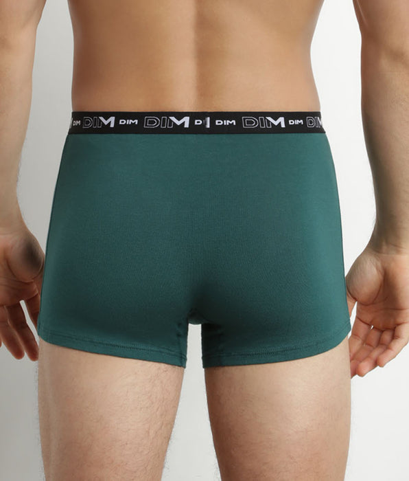 DIM 3er-Pack Herren-Boxershorts aus Stretch-Baumwolle Grün/Blau