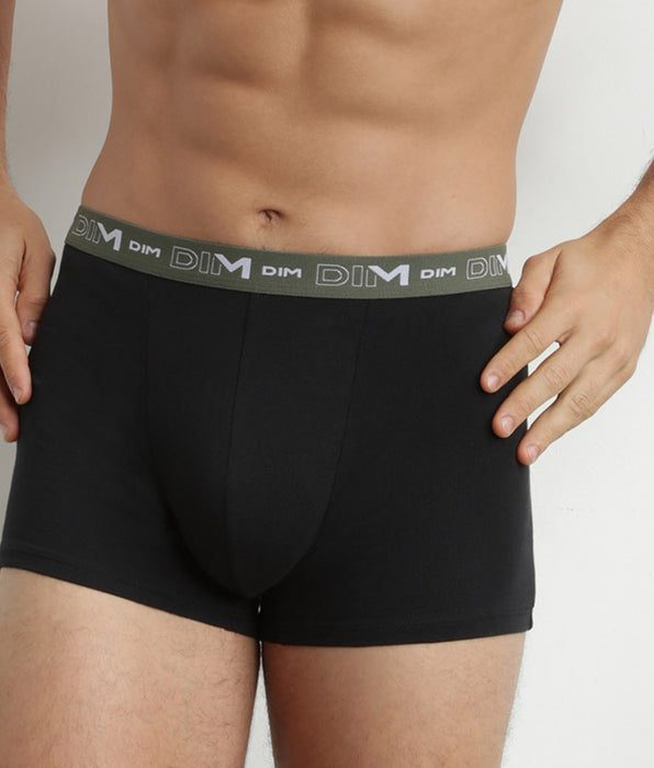 DIM 3er-Pack Herren-Boxershorts aus Stretch-Baumwolle Blau/Orange