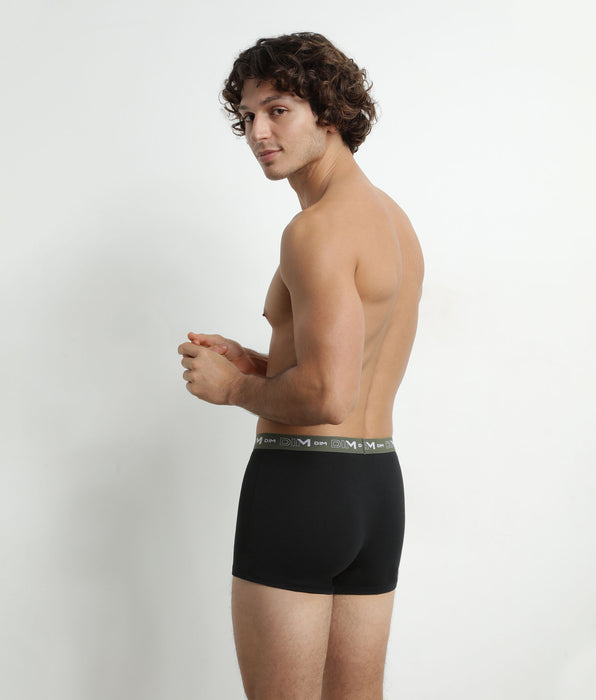 DIM 3er-Pack Herren-Boxershorts aus Stretch-Baumwolle Blau/Orange