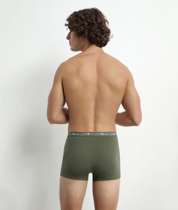 DIM 3er-Pack Herren-Boxershorts aus Stretch-Baumwolle Orange/Grün