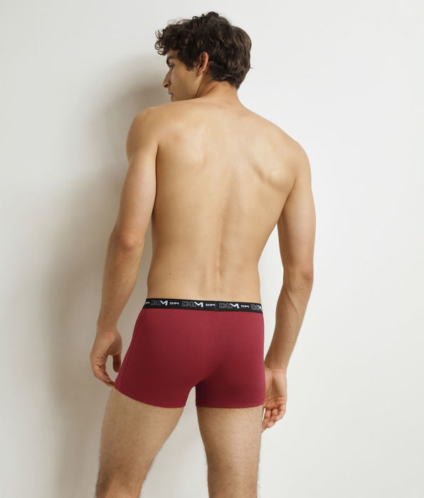 DIM 3er-Pack Herren-Boxershorts Grün Beige Rot Baumwolle Stretch