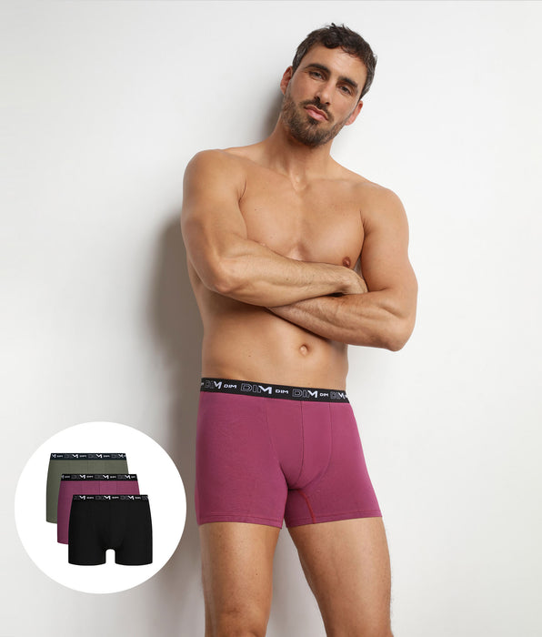 DIM 3er-Pack Boxershorts für Herren Mauve Eclipse Dim Coton Stretch