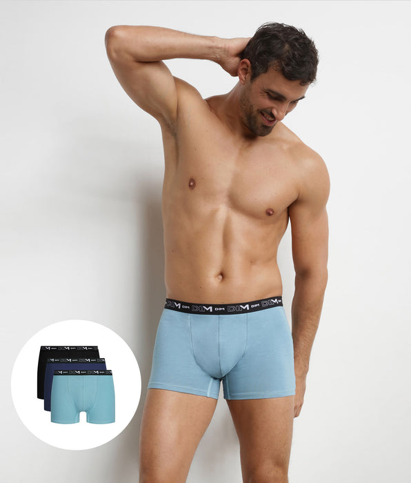 DIM 3er-Pack Boxershorts für Herren Intemporel Bleu Ciel Dim Coton Stretch