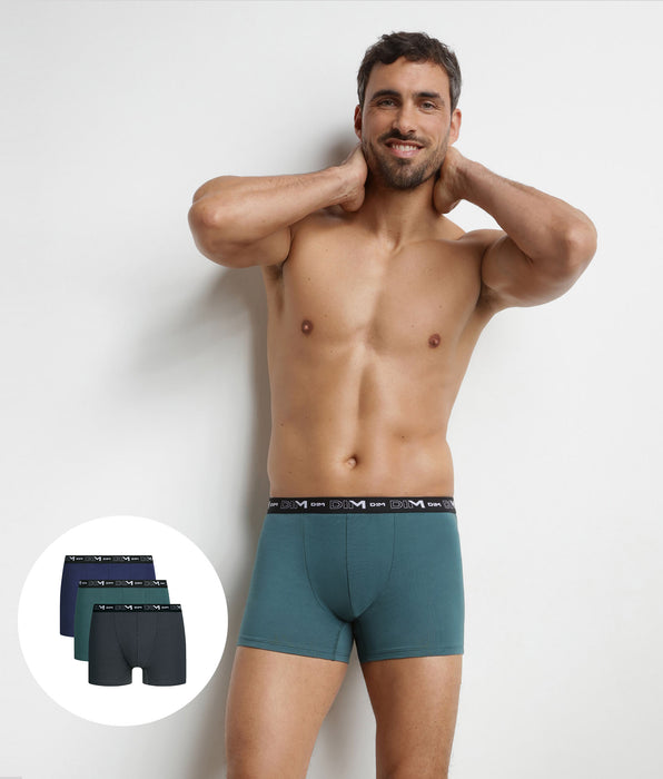 DIM 3er-Pack Boxershorts für Herren Vert Chic Dim Coton Stretch