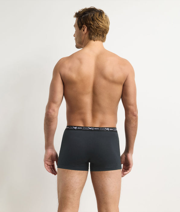 DIM 4er-Pack Boxershorts für Herren in Grau, Dunkelgrau, Blau und Dunkelblau aus Coton Stretch