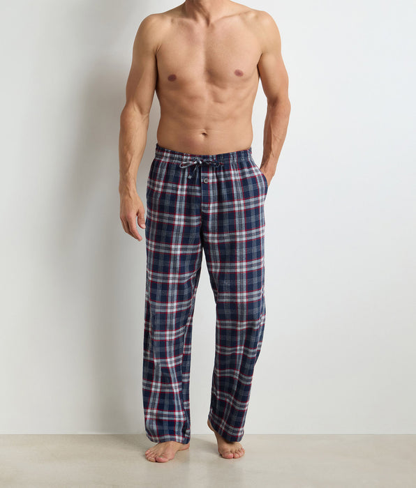 DIM Lange Herrenhose blau kariert Dim Flannel