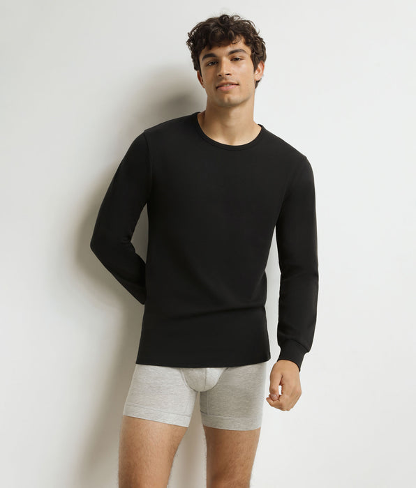 DIM Schwarzes Herren-T-Shirt aus Baumwolle Dim Thermal