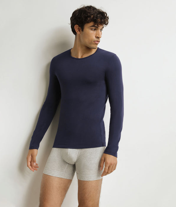 DIM Herren-Langarmshirt Blau Dim Thermal