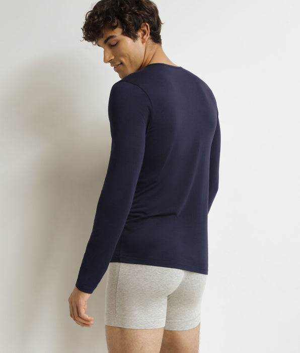 DIM Herren-Langarmshirt Blau Dim Thermal