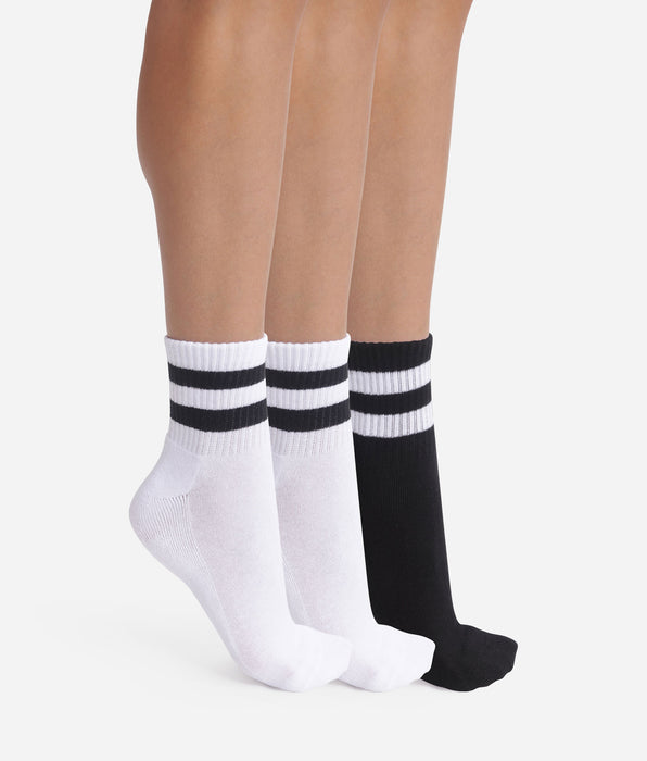 DIM 3er-Pack Damensocken Weiß Schwarz EcoDim Sport