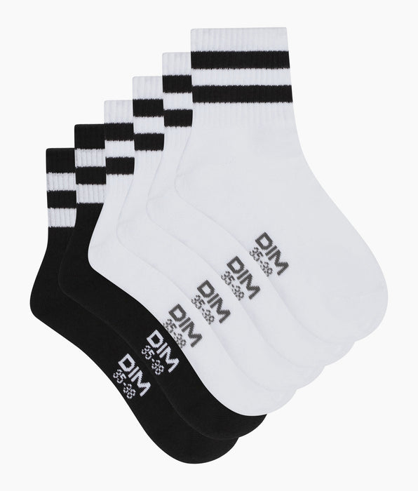 DIM 3er-Pack Damensocken Weiß Schwarz EcoDim Sport