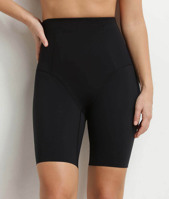 DIM Lange formende Shorts für Damen aus Mikrofaser Schwarz Dim Silhouette Contour