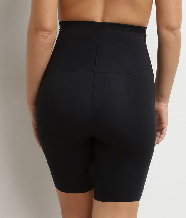 DIM Lange formende Shorts für Damen aus Mikrofaser Schwarz Dim Silhouette Contour