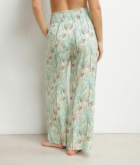 DIM Weite Strandhose für Damen mit Palmenmuster von Dim