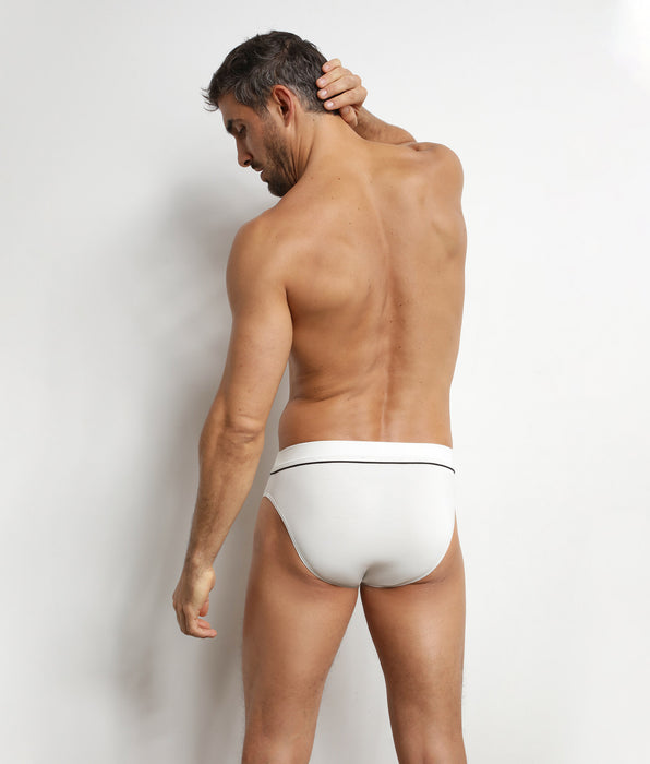 DIM Herren-Slip aus Baumwollmodal in Weiß Ecru Dim Gentleman