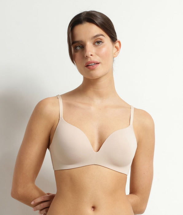 DIM Gepolsterter BH ohne Bügel aus Mikrofaser Nude Dim Invisible