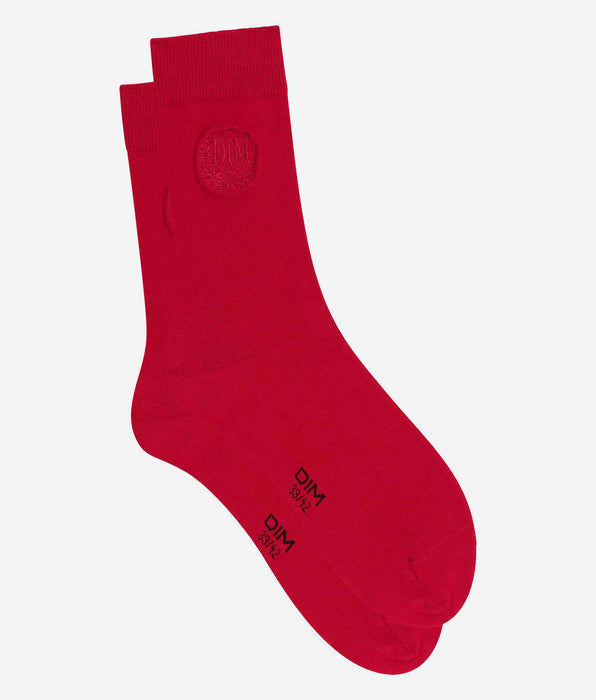 DIM Rote Herrensocken aus Coton Fancy