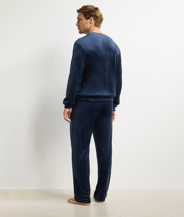DIM Herrenoberteil mit langen Ärmeln und Rundhalsausschnitt in Marineblau von Dim Chenille