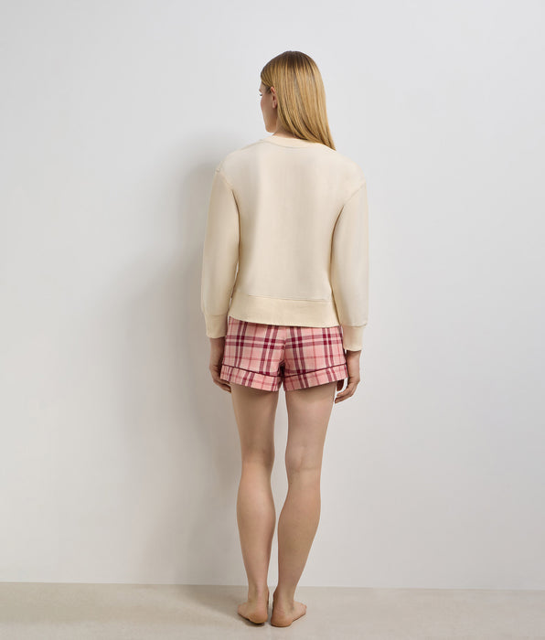 DIM Rosa-rote Flanell-Shorts fà¼r Damen â€žCozy Christmasâ€œ